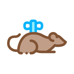 Clockwork Mouse Icon Vector. Outline Clockwork Mouse Sign. Isolated Contour Symbol Illustration