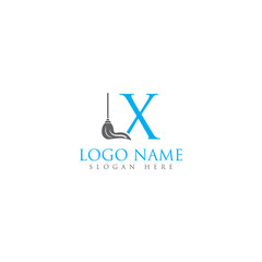 X letter/mop logo design template full vector