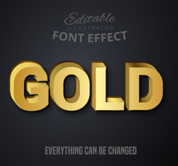 Gold text, editable font effect