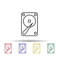 Hard drive multi color style icon. Simple thin line, outline vector of computer parts icons for ui and ux, website or mobile application