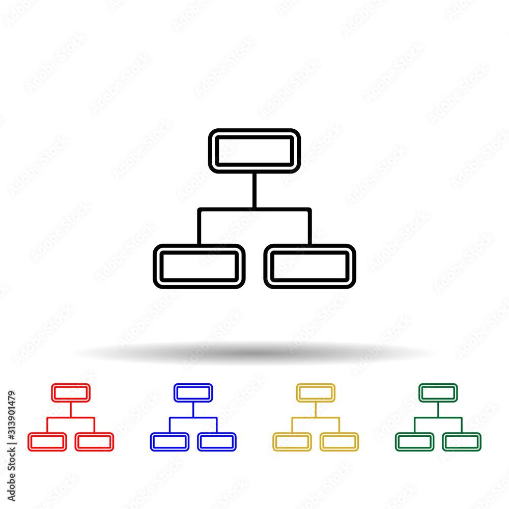 Poster connection pc multi color style icon. simple thin line, outline vector of computer parts icons for u