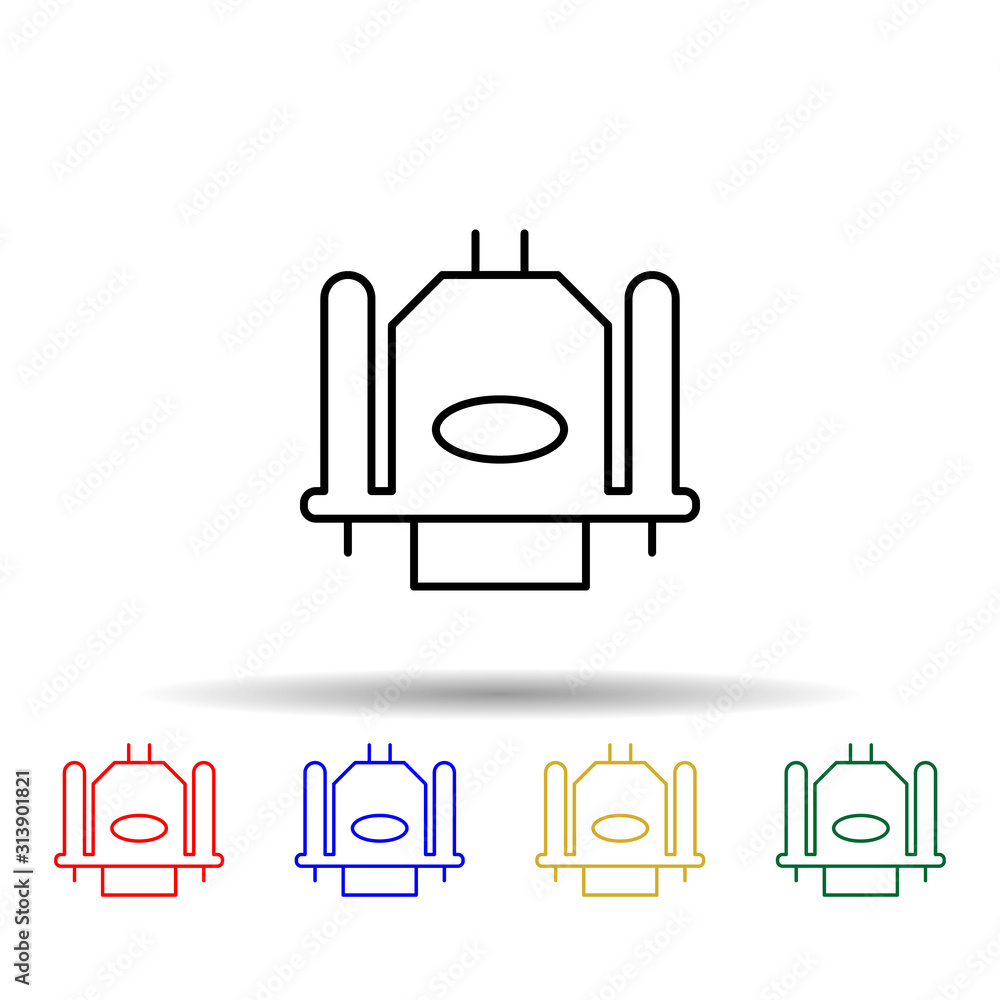 Poster vga cable multi color style icon. simple thin line, outline vector of computer parts icons for ui an