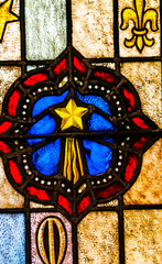 Symbol Patterns Stained Glass Saint Mary's Catholic Church San Antonio Texas