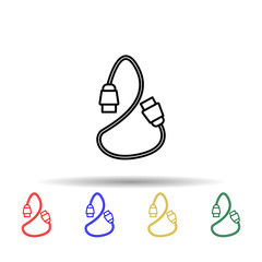 HDMI cable multi color style icon. Simple thin line, outline vector of computer parts icons for ui and ux, website or mobile application