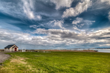 The church of Berunes, Djúpavogi. The picturesque town of Berunes, Djúpavogi. Iceland