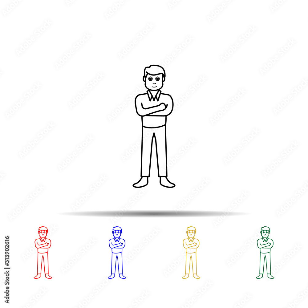 Poster boy's teenage period multi color style icon. simple thin line, outline vector of generation icons fo