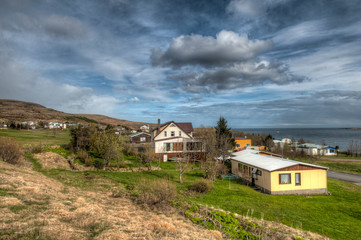 Fototapeta na wymiar The picturesque village of Stoovarfjorour.