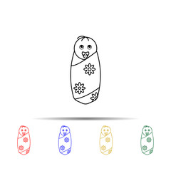 newborn baby girl multi color style icon. Simple thin line, outline vector of generation icons for ui and ux, website or mobile application