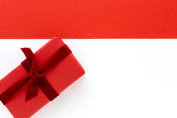 Gift boxes decorated on colorful background