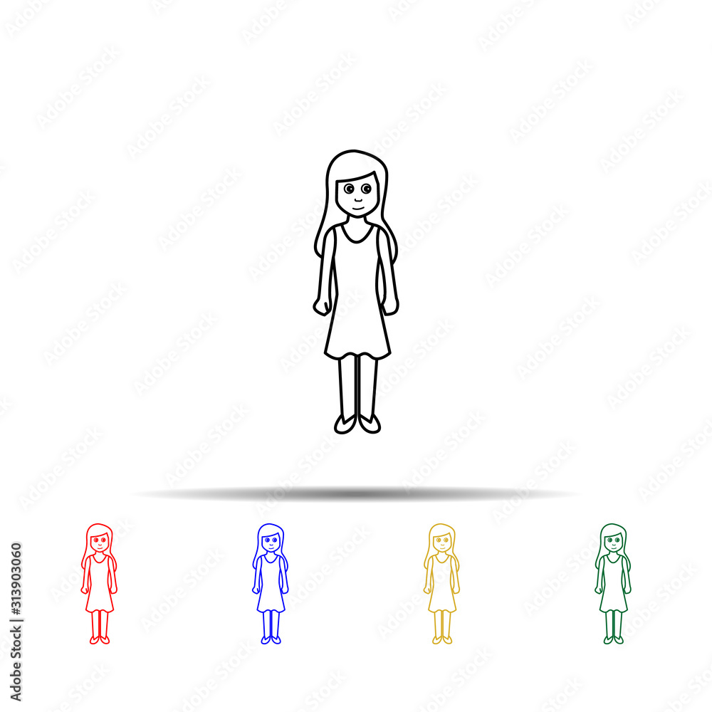 Poster the second period of maturity of a woman multi color style icon. simple thin line, outline vector of