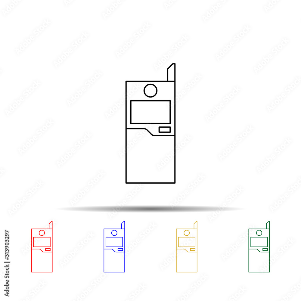 Poster generation phones with a cover multi color style icon. simple thin line, outline vector of generatio