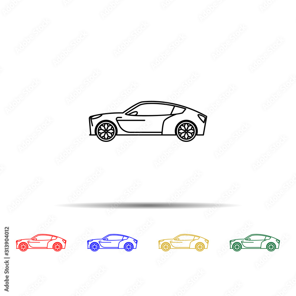 Poster a new generation car multi color style icon. simple thin line, outline vector of generation icons fo