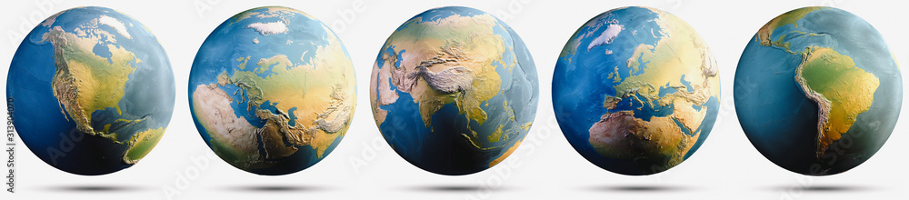 Canvas Prints planet earth globe map set