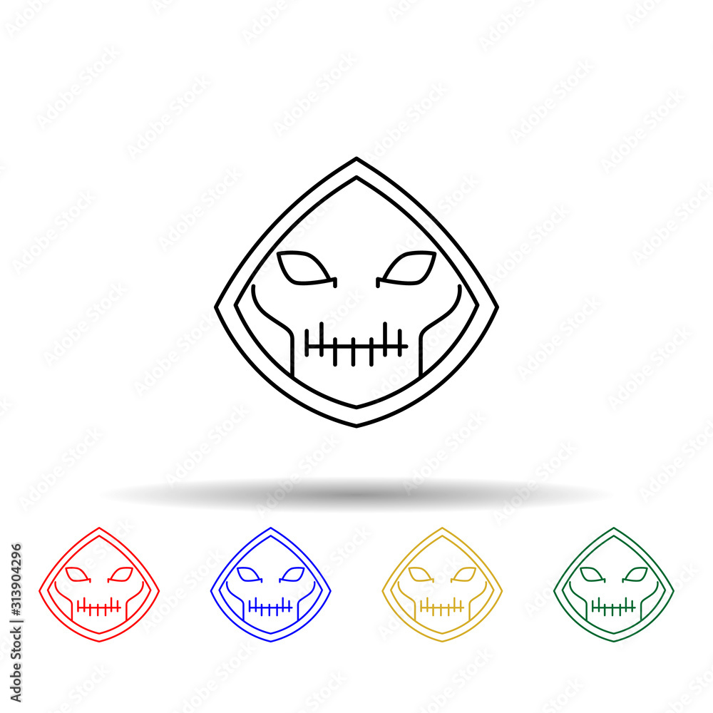 Aufkleber halloween grim reaper multi color style icon. simple thin line, outline vector of halloween icons fo