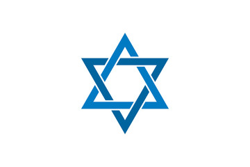 Religious Symbol Judaism Star of David. Flat Vector Icon Design Template Element
