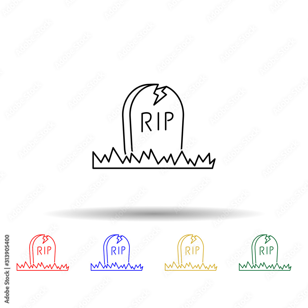 Aufkleber halloween grave multi color style icon. simple thin line, outline vector of halloween icons for ui a