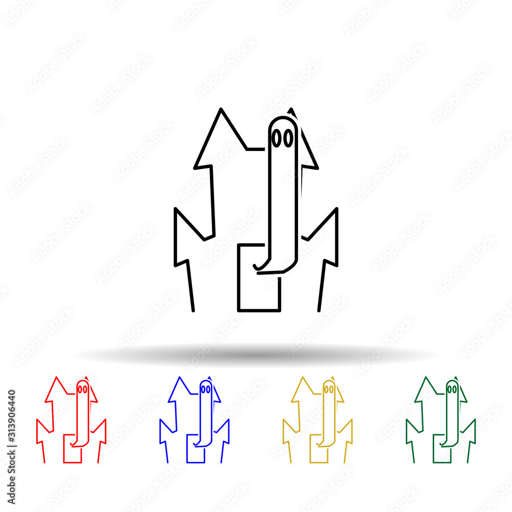 Aufkleber ghost castle multi color style icon. simple thin line, outline vector of halloween icons for ui and 