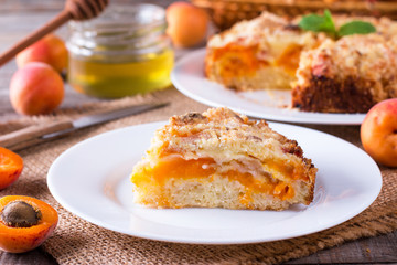 Slice of fresh baked apricot