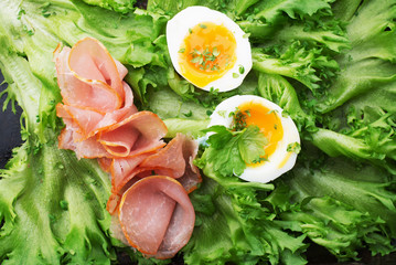 Keto diet concept. Ketogenic diet food. Balanced low-carb food background. Vegetables, lettuce,...