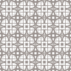 Seamless abstract floral pattern in oriental style. Geometric flower ornament on a white background. - 313908097