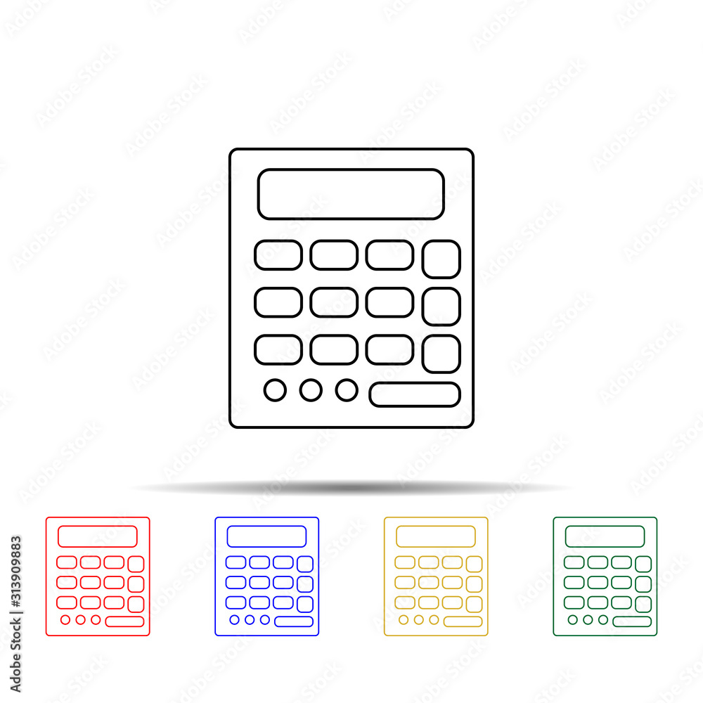 Poster calculator multi color style icon. simple thin line, outline vector of measure icons for ui and ux, 