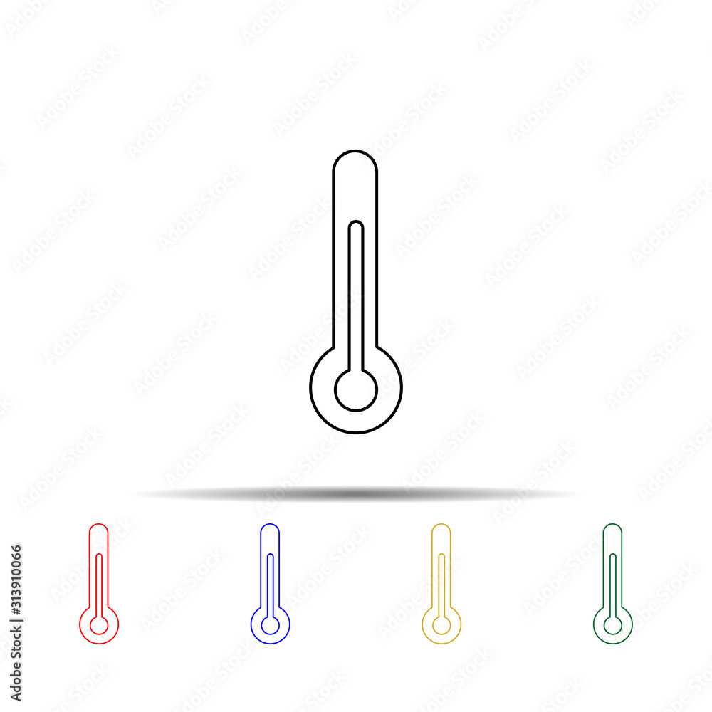 Poster thermometer multi color style icon. simple thin line, outline vector of measure icons for ui and ux,