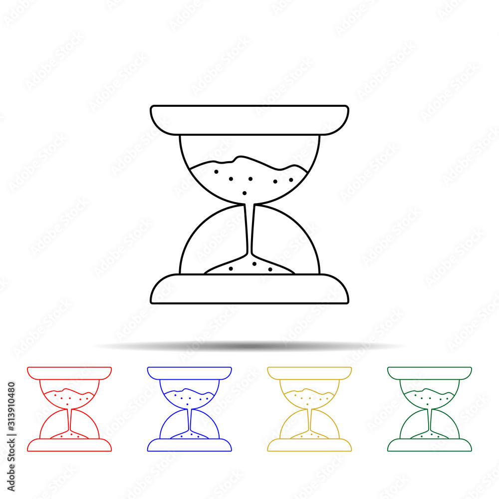 Poster hourglass multi color style icon. simple thin line, outline vector of measure icons for ui and ux, w
