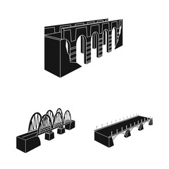 Vector design of construct and side icon. Collection of construct and architecture stock vector illustration.