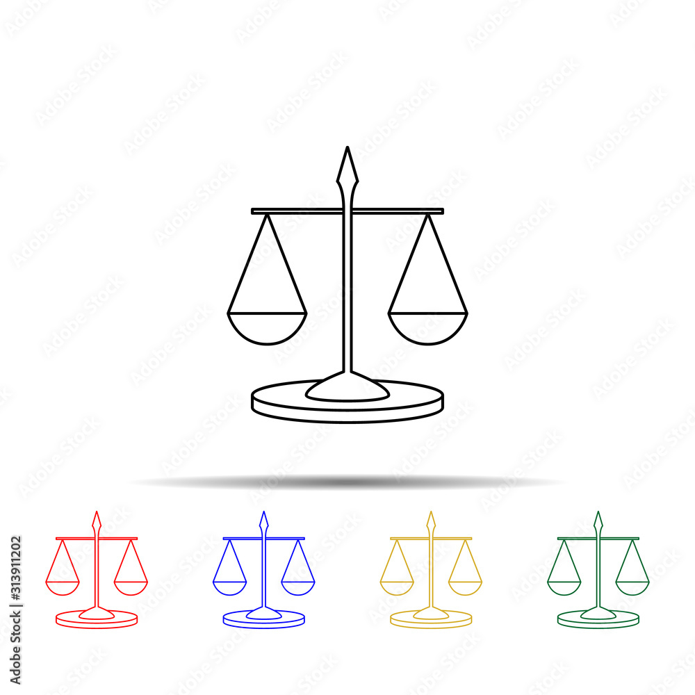 Poster libra multi color style icon. simple thin line, outline vector of measure icons for ui and ux, websi