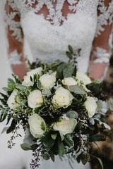 bouquet of flowers wedding day bride