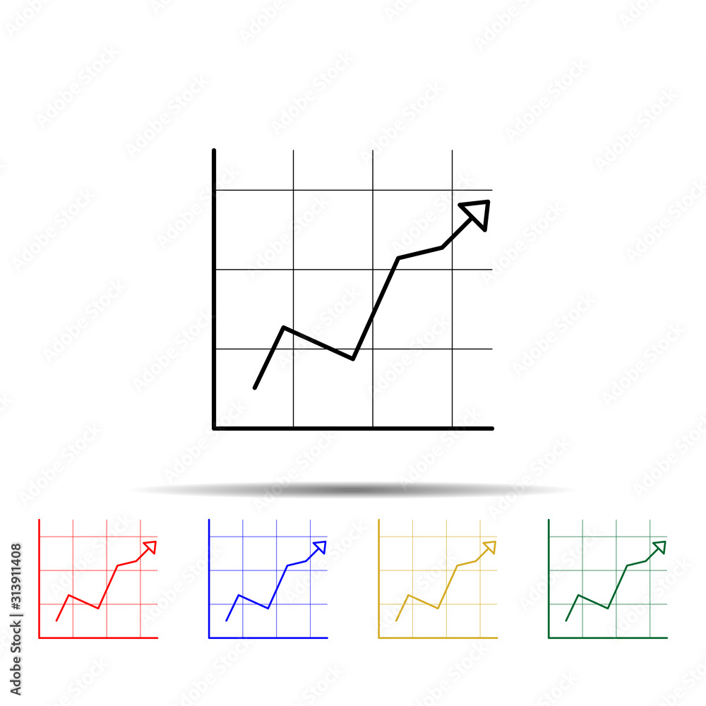 Poster diagram multi color style icon. simple thin line, outline vector of measure icons for ui and ux, web