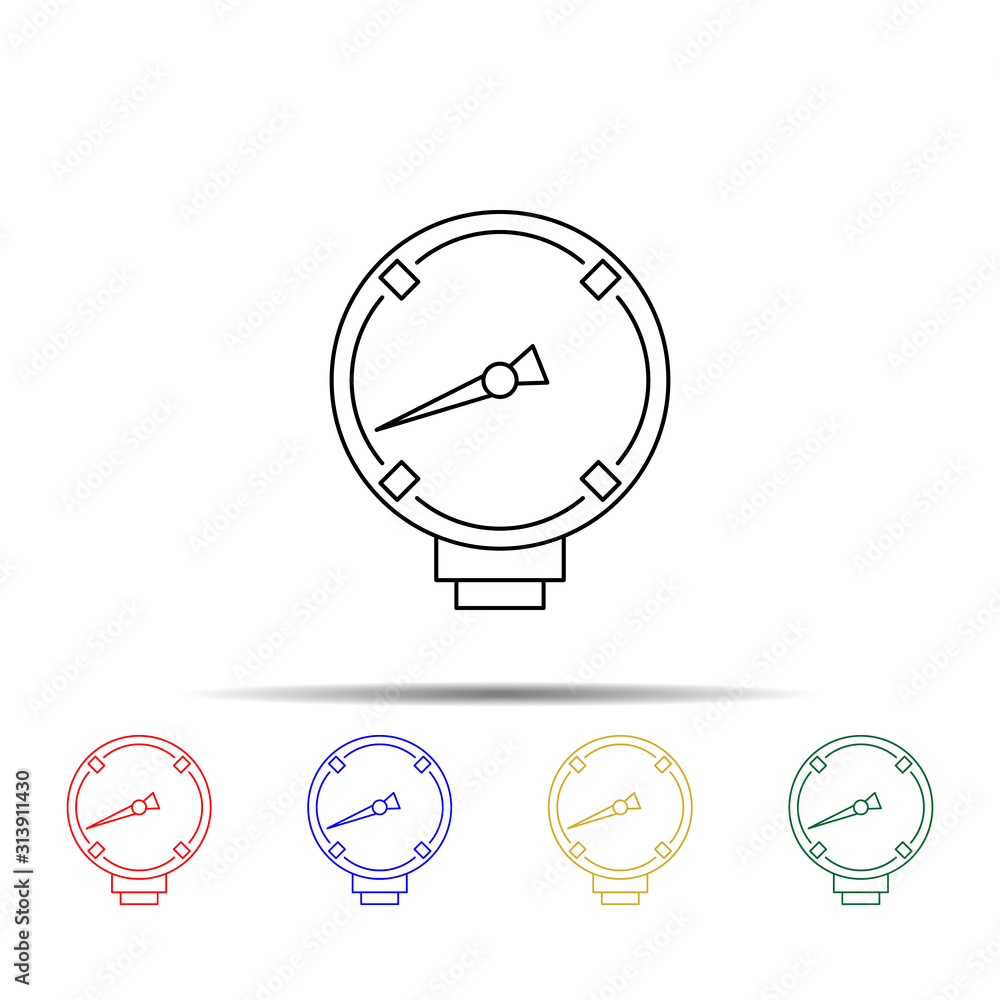 Poster mechanical index multi color style icon. simple thin line, outline vector of measure icons for ui an