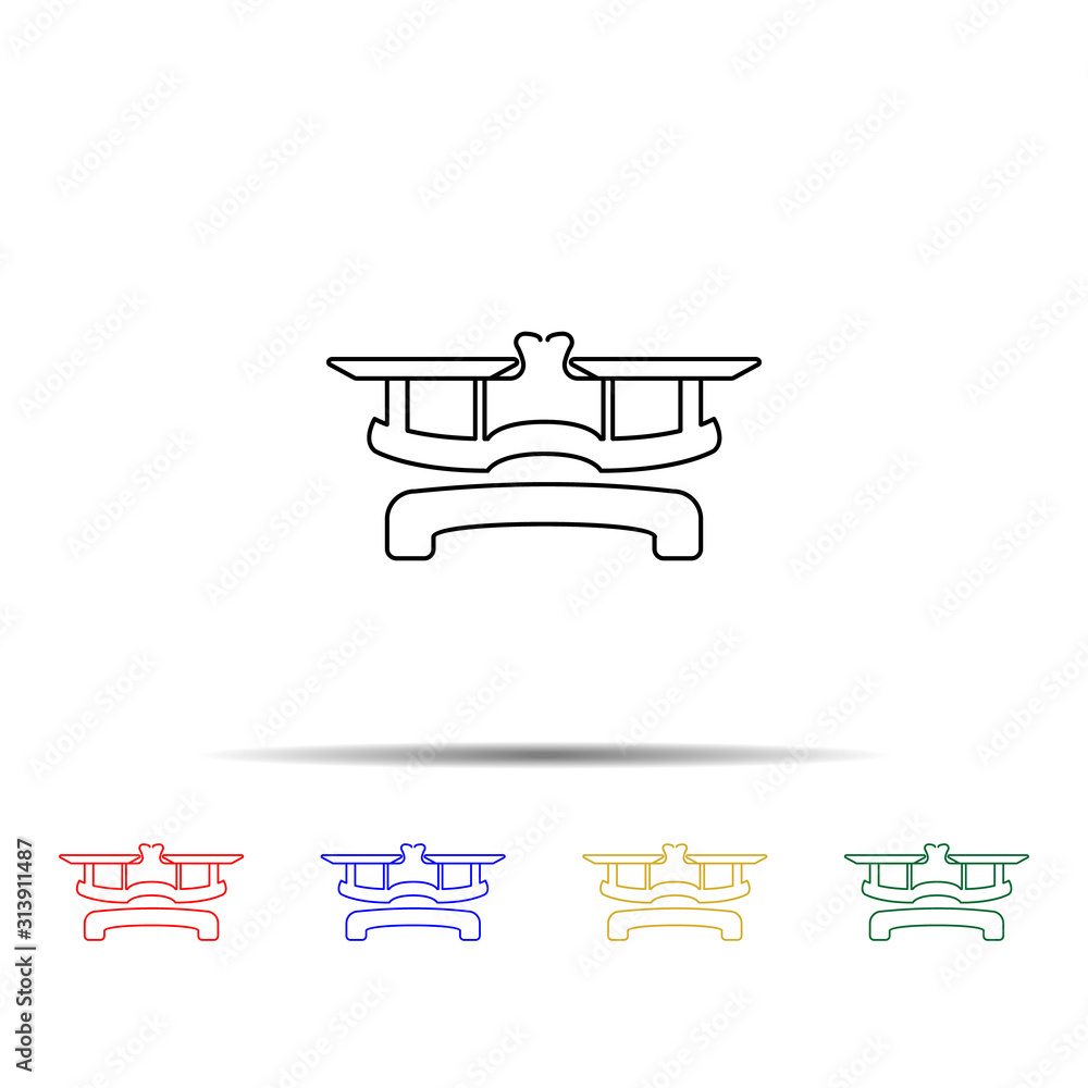Poster market balance multi color style icon. simple thin line, outline vector of measure icons for ui and 