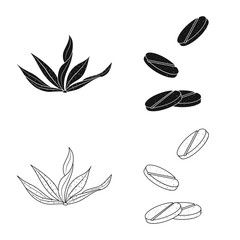 Vector illustration of protein and sea symbol. Collection of protein and natural vector icon for stock.