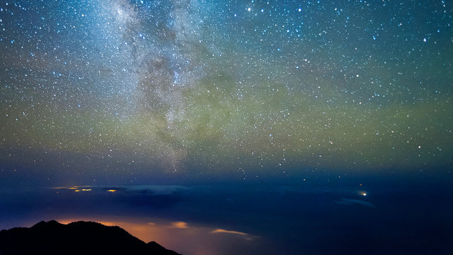 the starry sky above the sea