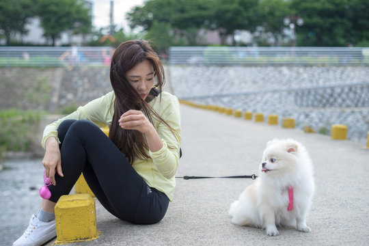 Walking with a puppy