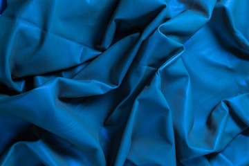 Texture cuir bleu océan plissé