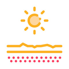 Drying Out Skin in Sun Icon Vector. Outline Drying Out Skin in Sun Sign. Isolated Contour Symbol Illustration