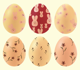 A set of colored Easter eggs. Vector illustration for decoration festive posters, postcards, greetings, invitations and websites.