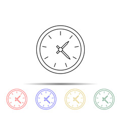 clock multi color style icon. Simple thin line, outline vector of measure icons for ui and ux, website or mobile application