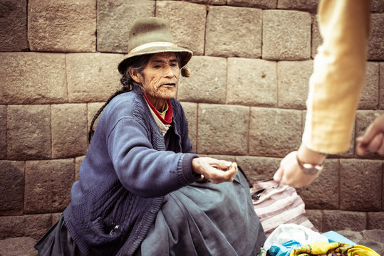 Local Homeless Woman Sells Roasted Beans On Street