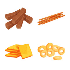 Isolated object of food and crunchy symbol. Collection of food and flavor vector icon for stock.