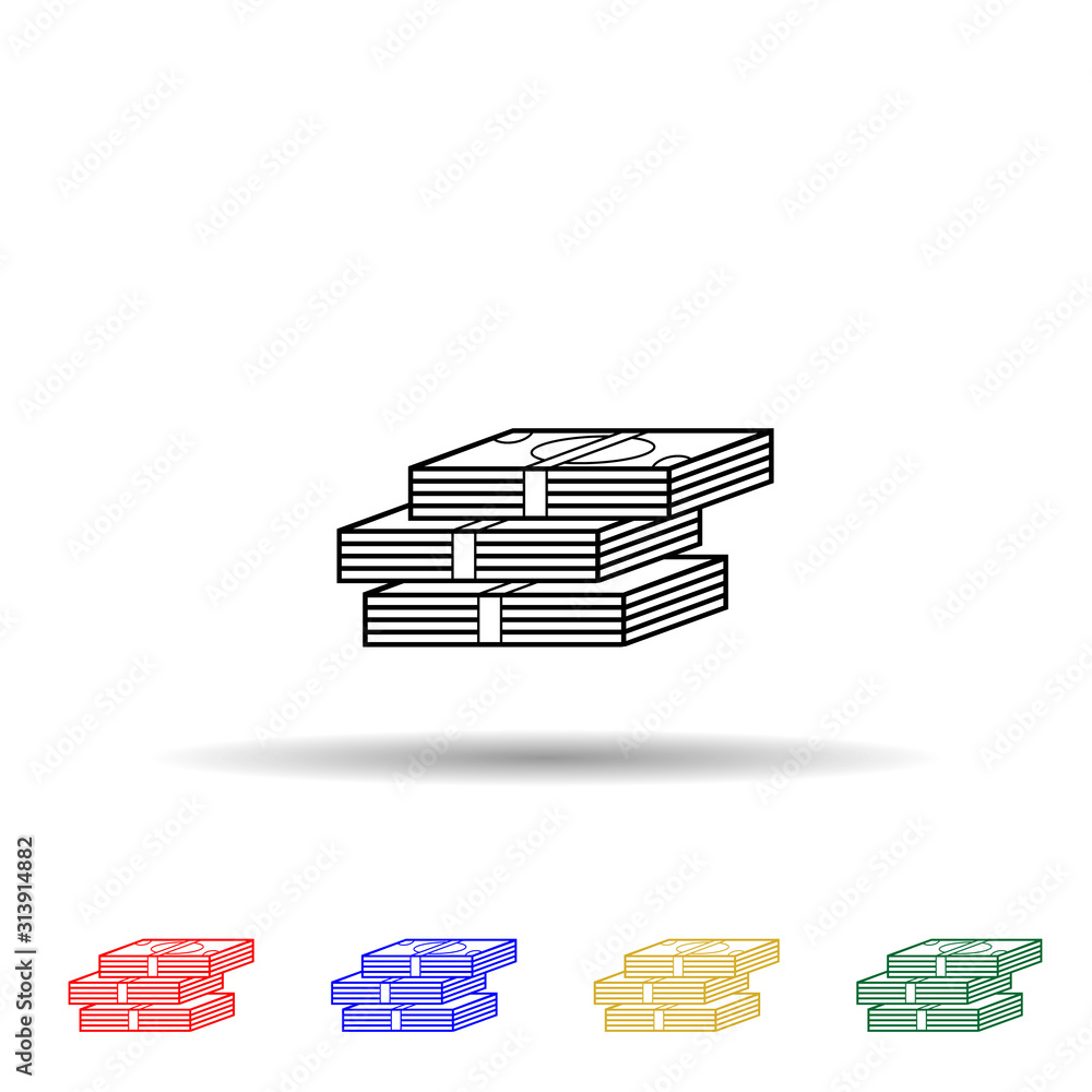 Aufkleber bundle of money multi color style icon. simple glyph, flat vector of profit icons for ui and ux, web