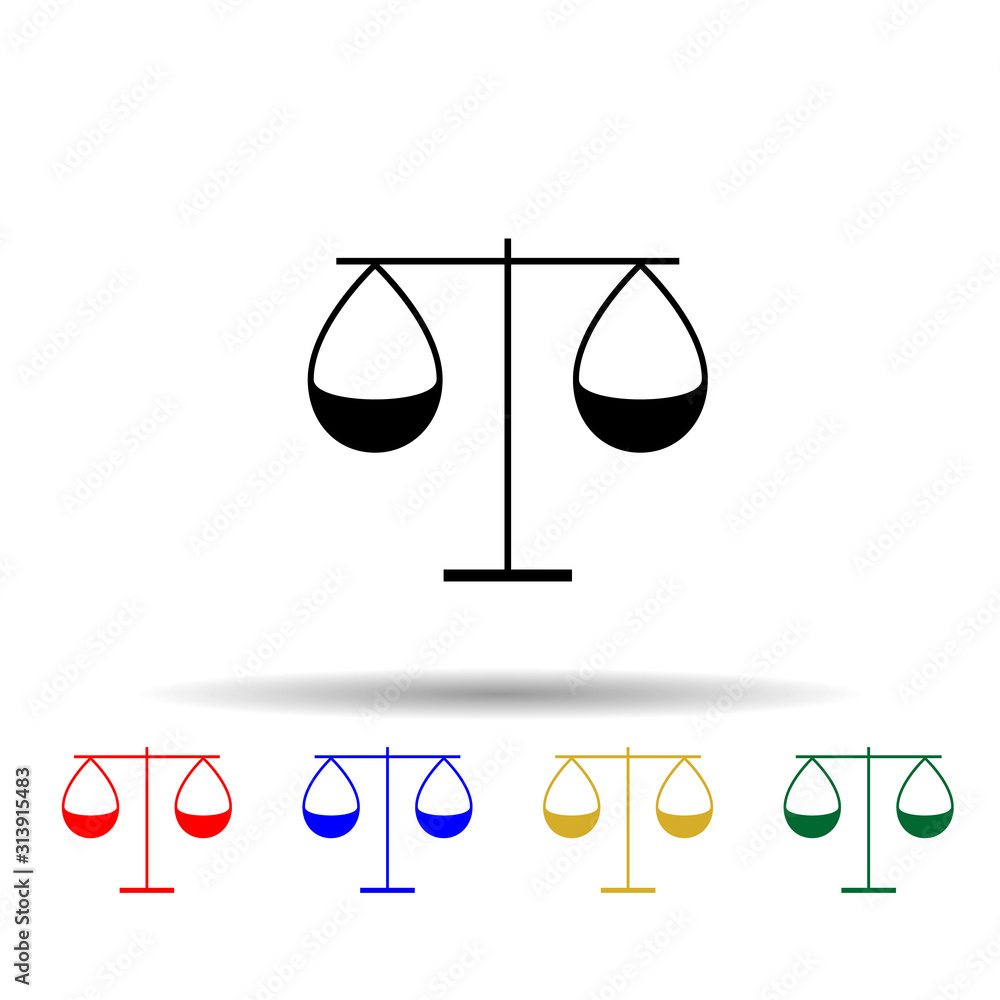 Poster libra silhouette multi color style icon. simple glyph, flat vector of profit icons for ui and ux, we