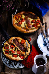 Toad in hole with onion gravy..style rustic