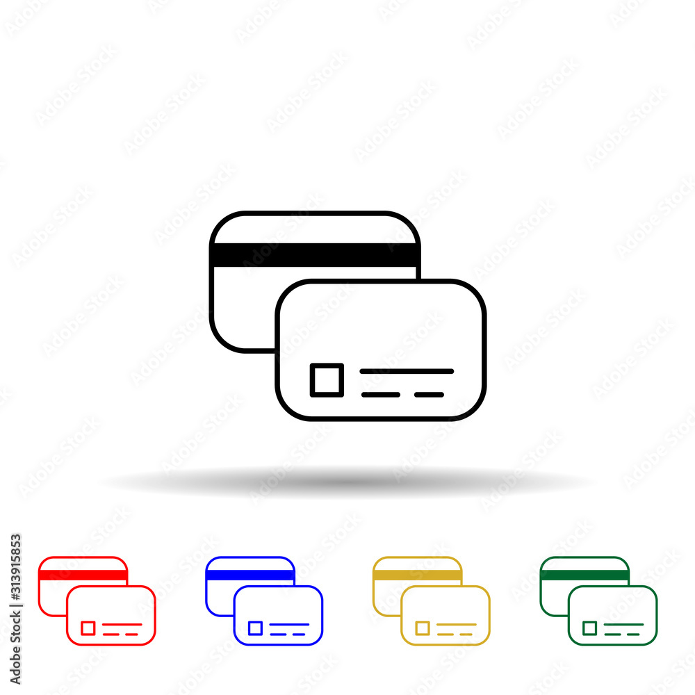 Poster credit card multi color style icon. simple glyph, flat vector of profit icons for ui and ux, website