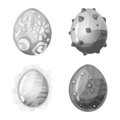 Vector illustration of monster and fantasy symbol. Collection of monster and big vector icon for stock.