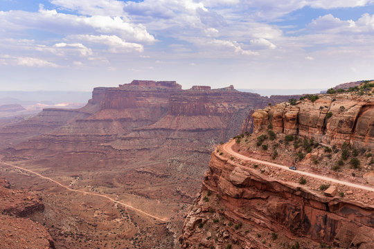 A view of Shafer canyon and White rim road from Shafer canyon overlook