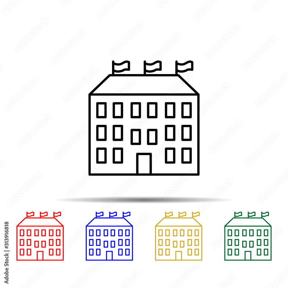 Poster school multi color style icon. simple thin line, outline vector of school icons for ui and ux, websi