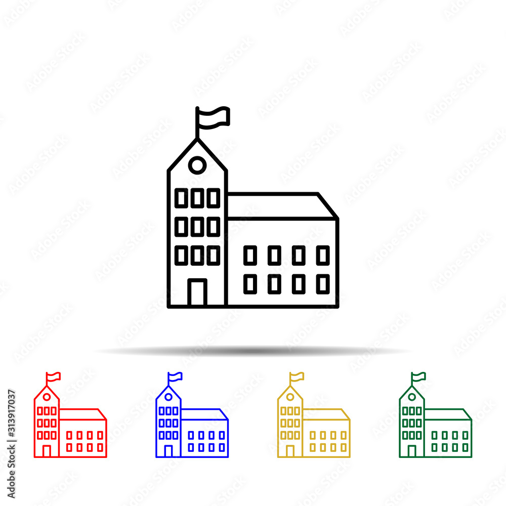 Poster school multi color style icon. simple thin line, outline vector of school icons for ui and ux, websi